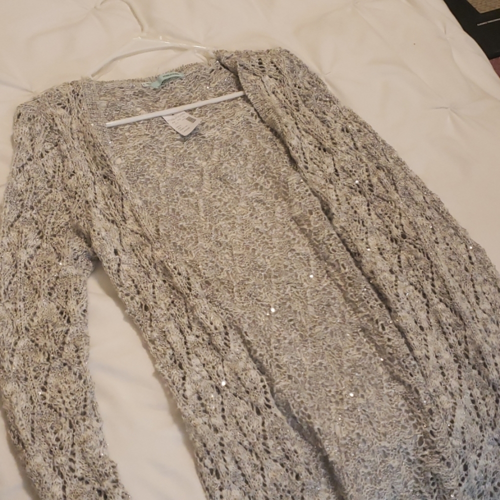 Beige glitter cardigan